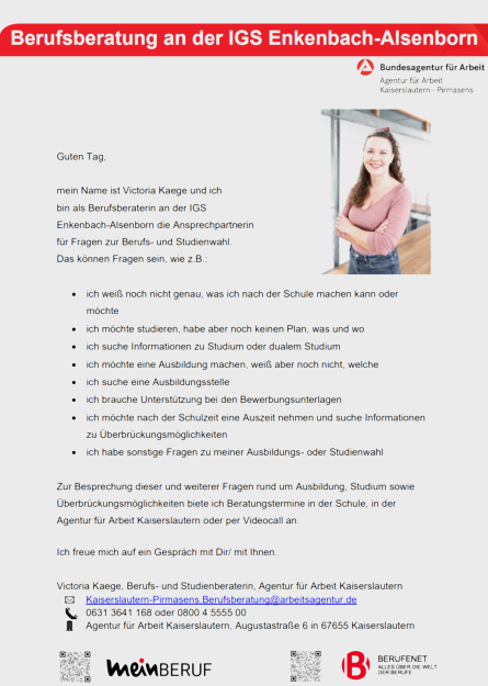 Berufsberaterin Victoria Kaege stellt sich vor